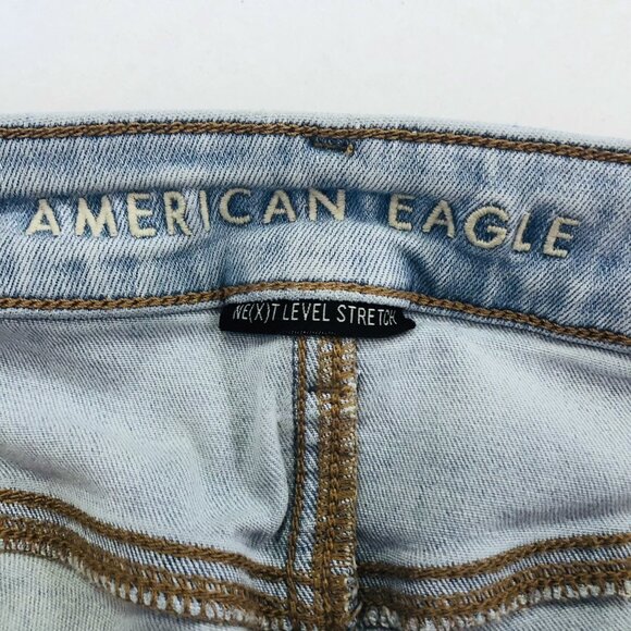 American Eagle Next Level Stretch Low Rise Distressed Flare Jeans Size 2 Regular - Picture 5 of 16